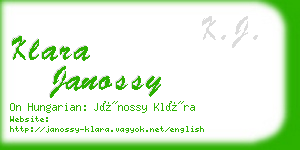 klara janossy business card